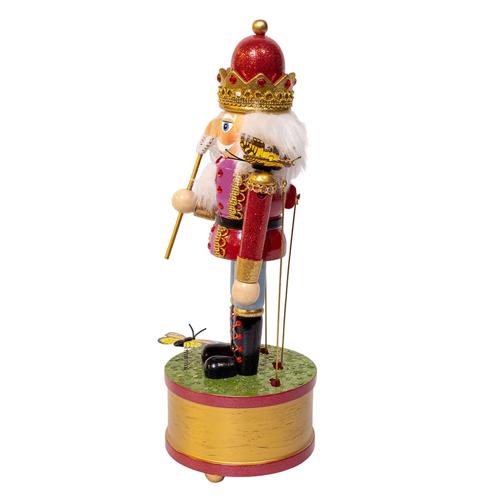 Kurt Adler 12-Inch Wind-Up Musical Butterfly Catcher Nutcracker